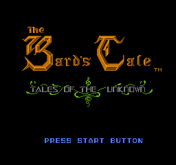 Bard's Tale, The - Tales of the Unknown (Japan) Title Screen